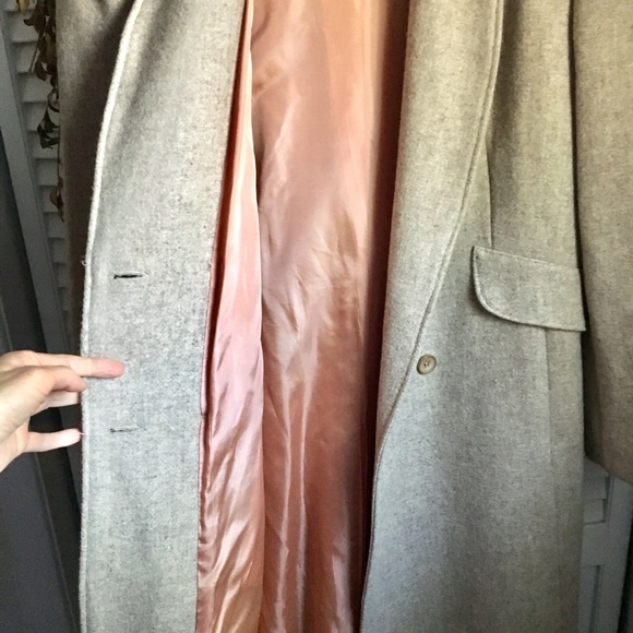 Vintage} Creamy Grey Long Wool Maxi Coat, 8 - Picture 4 of 8